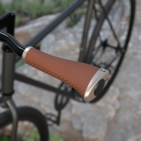 Leather Bike palpate Grips - NS-700 (Lock-On)